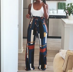 Wide Legged Geometric Pants
